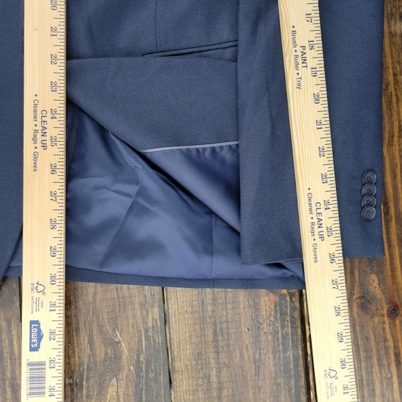 Banana Republic Men's Sport Coat Blazer Two Button Navy Birds Eye Poly Blend 42L - Picture 5 of 16
